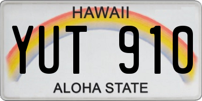 HI license plate YUT910