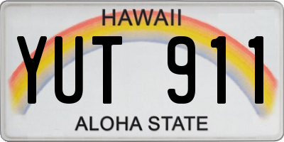 HI license plate YUT911