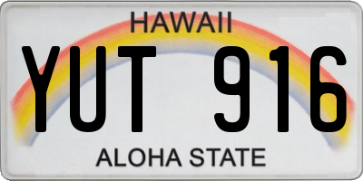 HI license plate YUT916