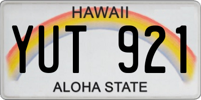 HI license plate YUT921