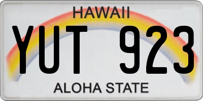 HI license plate YUT923