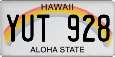 HI license plate YUT928