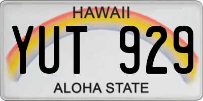 HI license plate YUT929