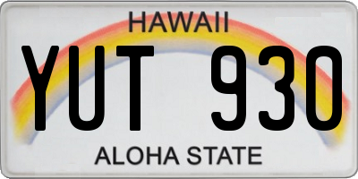 HI license plate YUT930