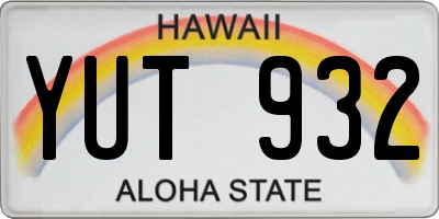 HI license plate YUT932