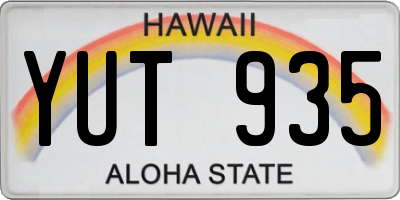 HI license plate YUT935
