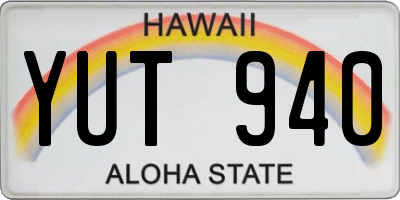 HI license plate YUT940