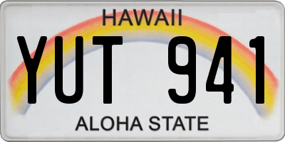 HI license plate YUT941