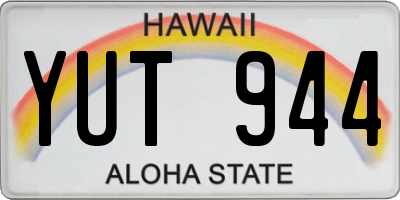 HI license plate YUT944