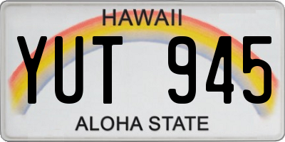 HI license plate YUT945