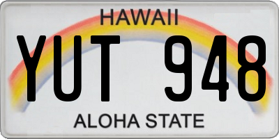 HI license plate YUT948