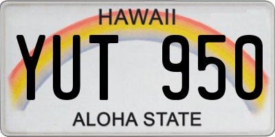 HI license plate YUT950