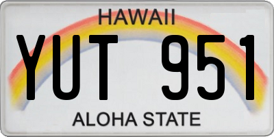 HI license plate YUT951