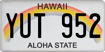 HI license plate YUT952