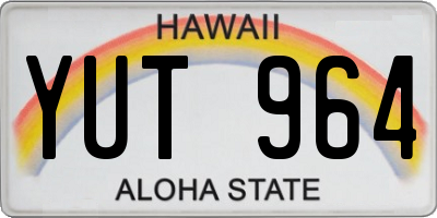 HI license plate YUT964