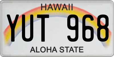HI license plate YUT968