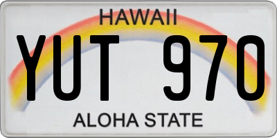 HI license plate YUT970