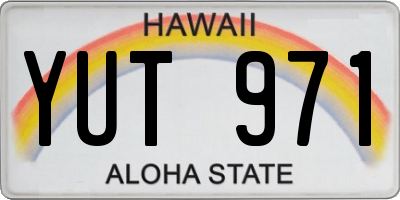 HI license plate YUT971