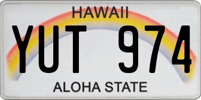 HI license plate YUT974