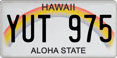 HI license plate YUT975