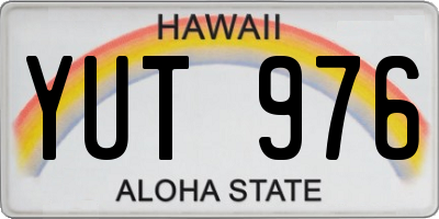 HI license plate YUT976
