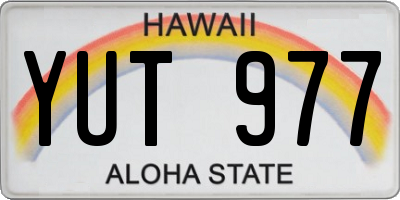HI license plate YUT977