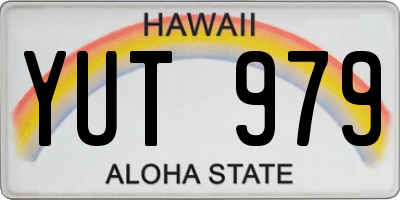 HI license plate YUT979