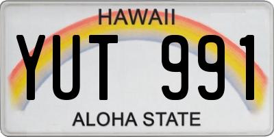 HI license plate YUT991