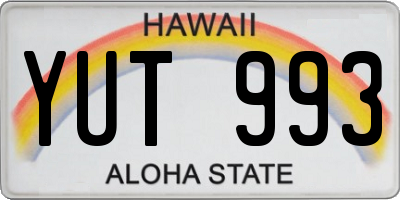 HI license plate YUT993