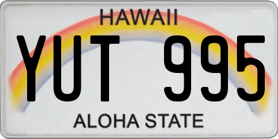 HI license plate YUT995