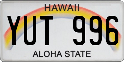 HI license plate YUT996