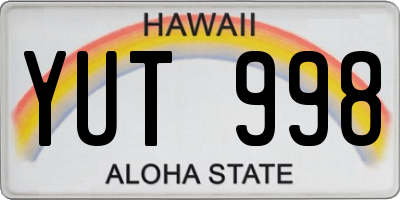 HI license plate YUT998