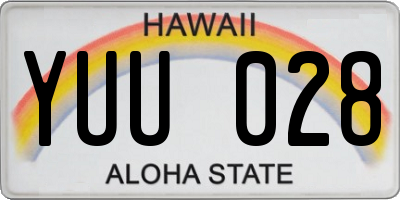 HI license plate YUU028