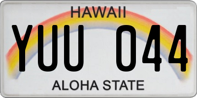 HI license plate YUU044