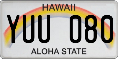 HI license plate YUU080