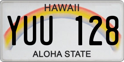 HI license plate YUU128