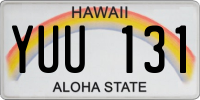 HI license plate YUU131