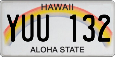 HI license plate YUU132