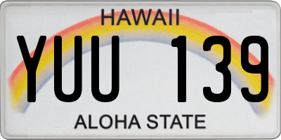 HI license plate YUU139