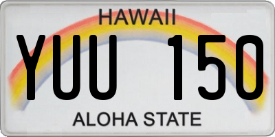 HI license plate YUU150