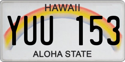 HI license plate YUU153