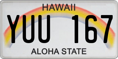 HI license plate YUU167