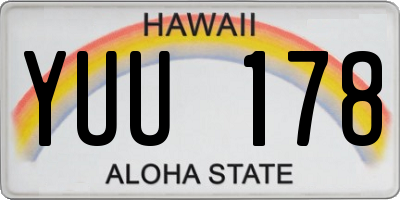 HI license plate YUU178