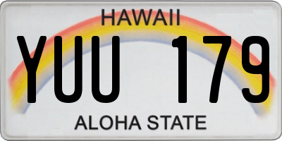 HI license plate YUU179