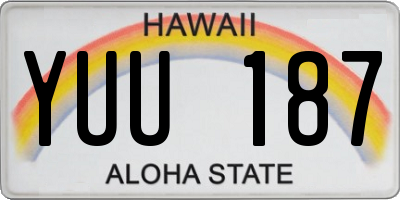 HI license plate YUU187