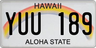 HI license plate YUU189