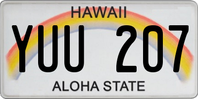 HI license plate YUU207