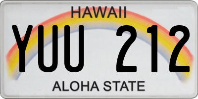 HI license plate YUU212