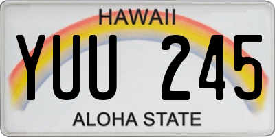 HI license plate YUU245