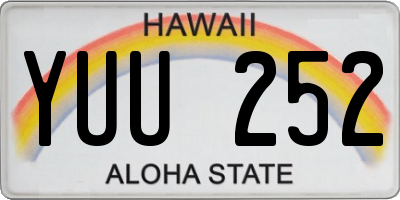 HI license plate YUU252